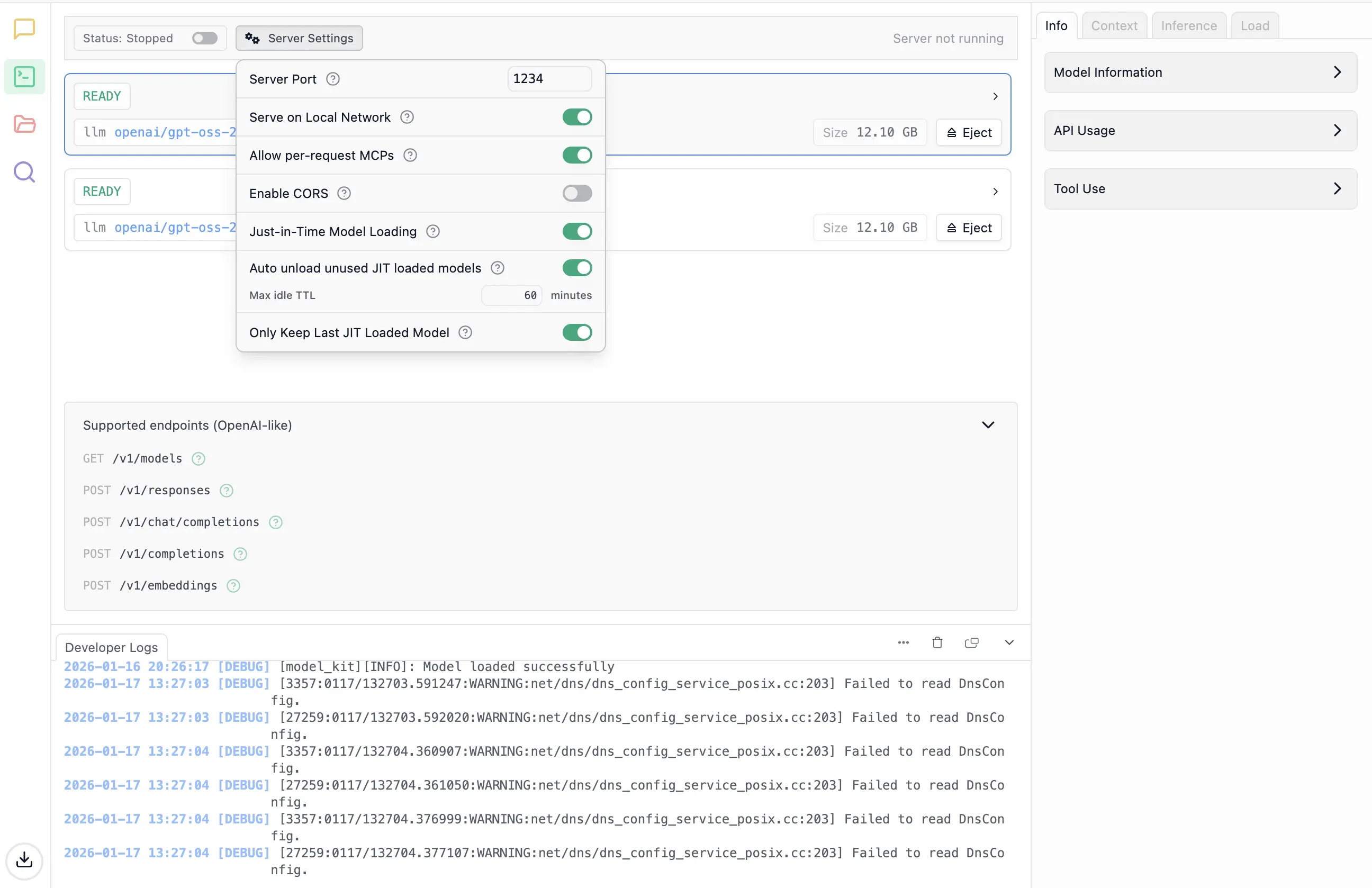 LM Studio API endpoint setting